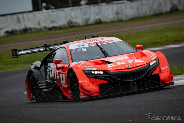【SUPER GT 第5戦】GT500クラスポールポジションの#8 ARTA NSX-GT(野尻智紀/福住仁嶺)
