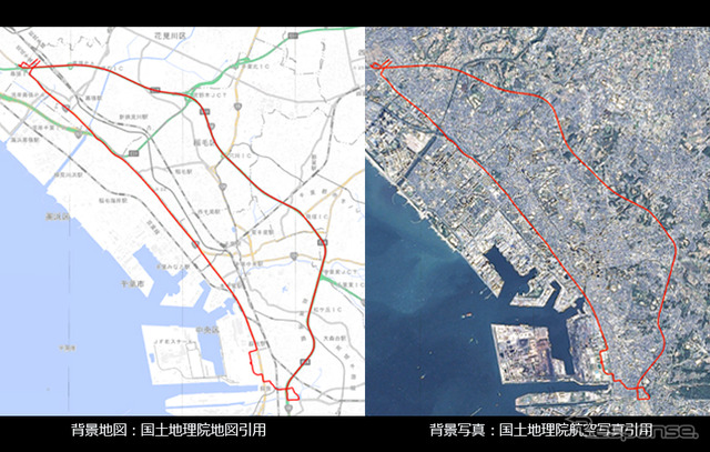 取材対象となった、千葉市内にある幕張本郷駅から千葉県総合スポーツセンターまで片道約10kmを往復するルート