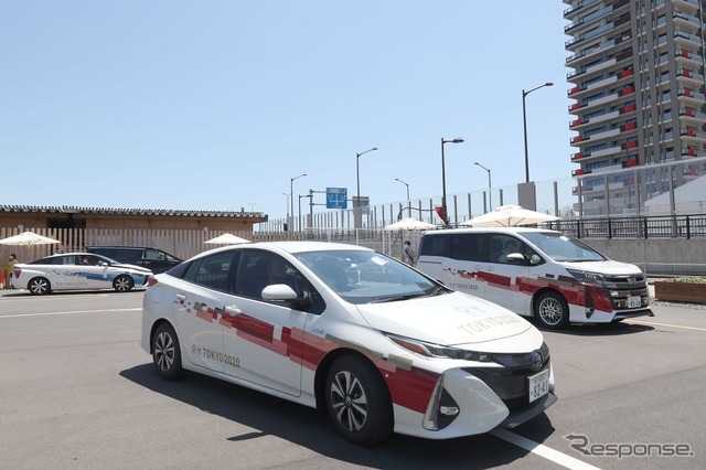東京2020大会公式車両：7月21日、オリンピック選手村周辺駐車場