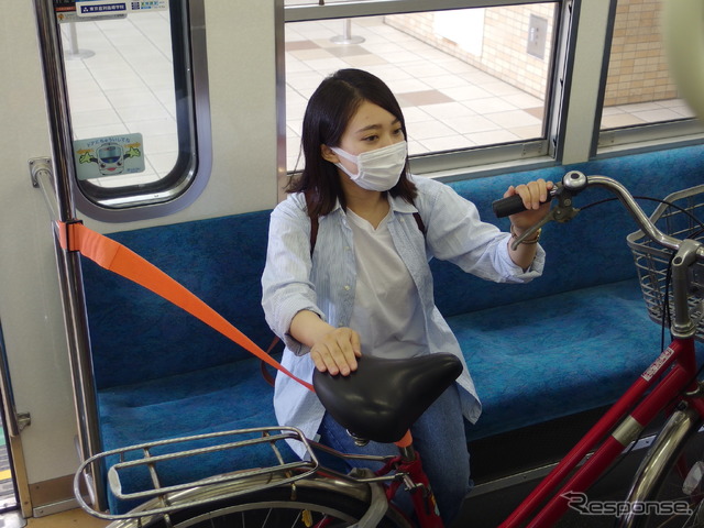 西武多摩川線サイクルトレイン（武蔵堺駅デモ）