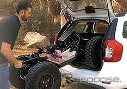 ハンドルを折り畳むことによりコンパクトに収納、搬送可能(EZ-Raider)
