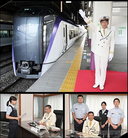 午前中は特急の出発式や駅構内放送体験、切符発券体験を。午後は回送列車の先頭部に乗車して電留線へ移動し、211系近郊型電車でのドア開閉や車内放送体験などの車内体験プログラム、E353系特急型電車の自動ホロ開閉体験などが行なわれる。