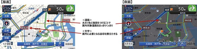シンプルな表示で瞬時に見やすい地図情報