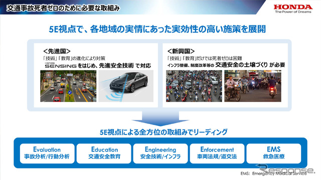 ホンダは“5E”視点の下、各地域の実情に合った実効性の高い施策を展開していく