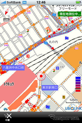 ユビークリンク「全力案内!」にiPhone地図アプリが登場…プローブ情報が無料で利用可能