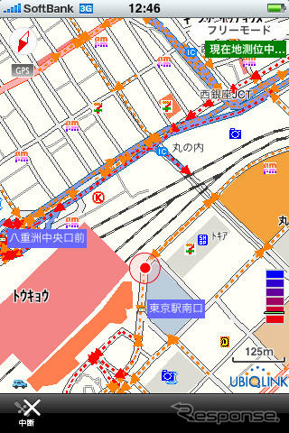 ユビークリンク「全力案内！」にiPhone地図アプリが登場…プローブ情報が無料で利用可能