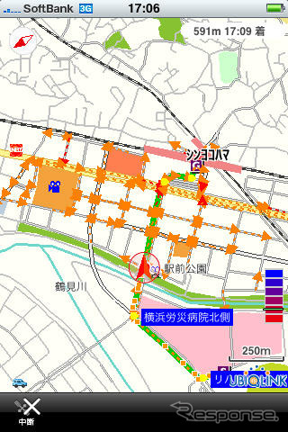 ユビークリンク「全力案内!」にiPhone地図アプリが登場…プローブ情報が無料で利用可能