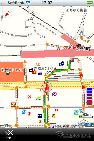 ユビークリンク「全力案内!」にiPhone地図アプリが登場…プローブ情報が無料で利用可能