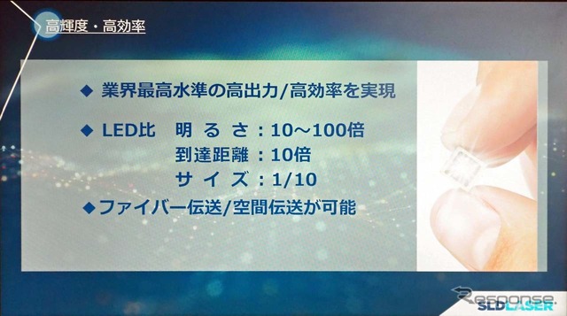 「GaN（窒素ガリウム）製次世代レーダー」LED比での比較