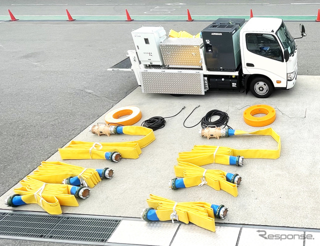 モリタ、電動資機材搬送車や簡易型止水板など展示…危機管理産業展2021
