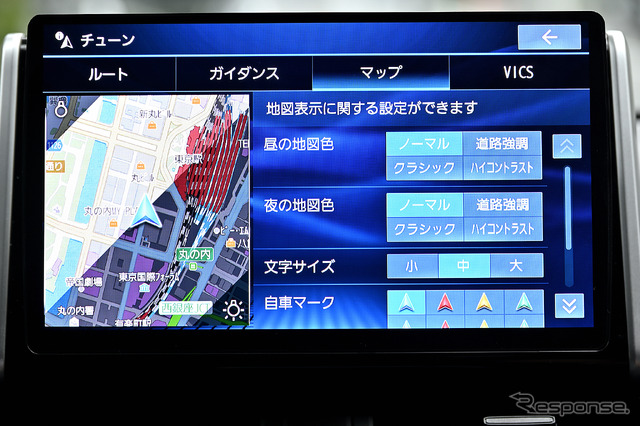 地図は4種類からユーザーの好みの表示に設定が可能