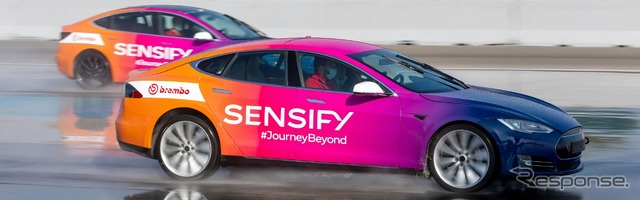 ブレンボの次世代ブレーキシステム「SENSIFY」を搭載したテスラ・モデルS ベースのプロトタイプ車