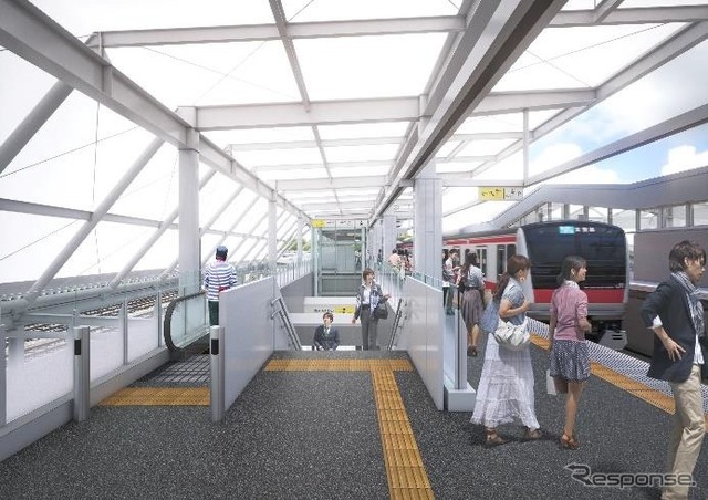 幕張豊砂駅の上りホームイメージ。構内は10両編成対応の2面2線となる。