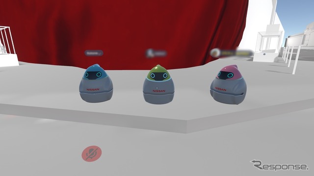 スタッフは日産のロボットカー「エポロ(EPORO)」を再現したアバターで登場