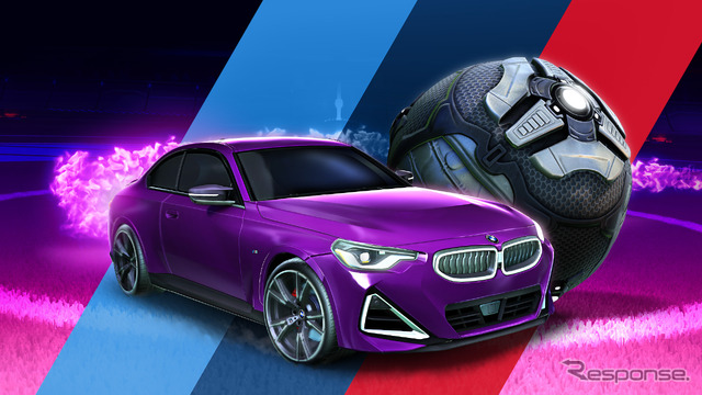 BMW 2シリーズ・クーペ 新型の「M240i xDrive」を仮想ドライブできるゲーム『ロケットリーグ』
