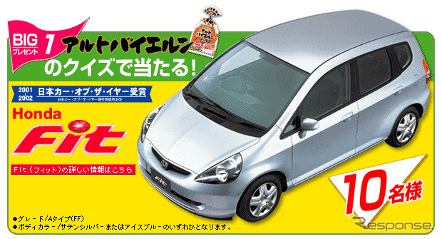 【今日のプレゼント】この不景気になんと太っ腹!! ホンダ『フィット』を10名様に