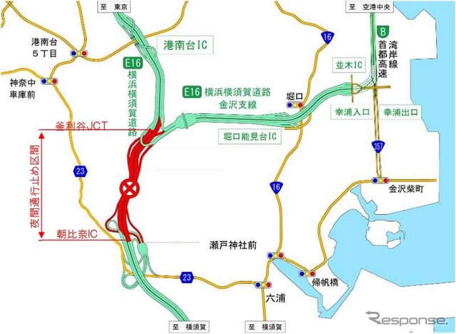 工事区間の位置図