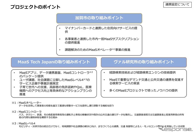 加賀市のMaaSに基づくプロジェクトのポイント