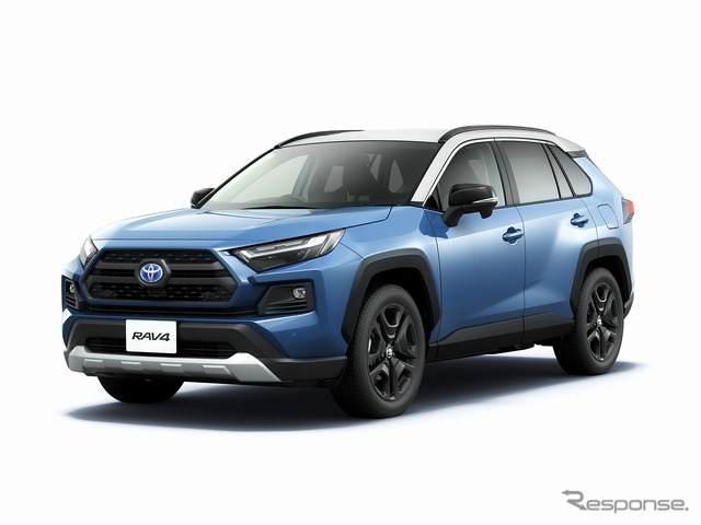 トヨタ RAV4 アドベンチャー(ハイブリッド車)(アッシュグレーメタリック×グレイッシュブルー)<オプション装着車>