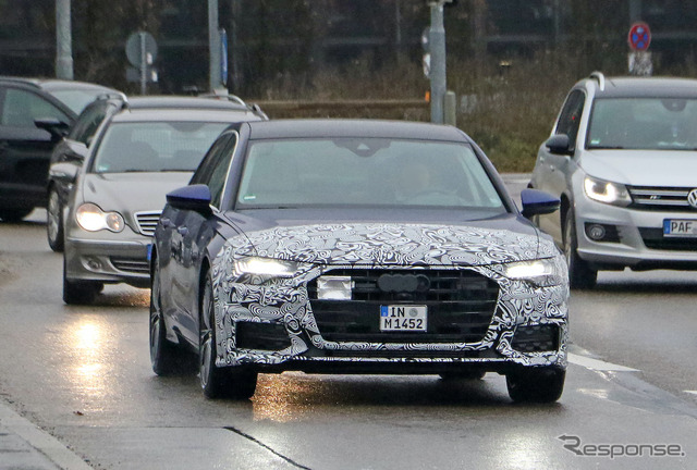 アウディ A6 改良新型プロトタイプ(スクープ写真)
