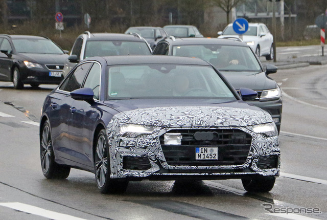 アウディ A6 改良新型プロトタイプ(スクープ写真)