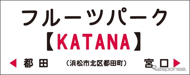 フルーツパーク駅に掲出される特別看板（イメージ）