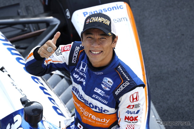 2020年、第104回インディ500優勝時の佐藤琢磨。
