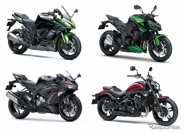 上段左:Ninja 1000SX、右:Z1000、下段左:Ninja ZX-6R、右:バルカンS