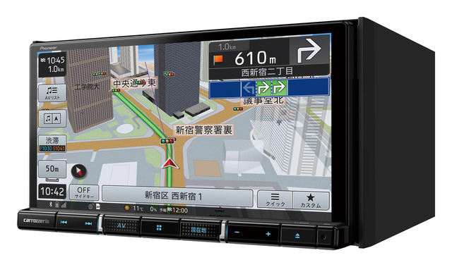 「Bluetooth」に対応した市販AV一体型ナビの一例(カロッツェリア・楽ナビ AVIC-RZ911)。