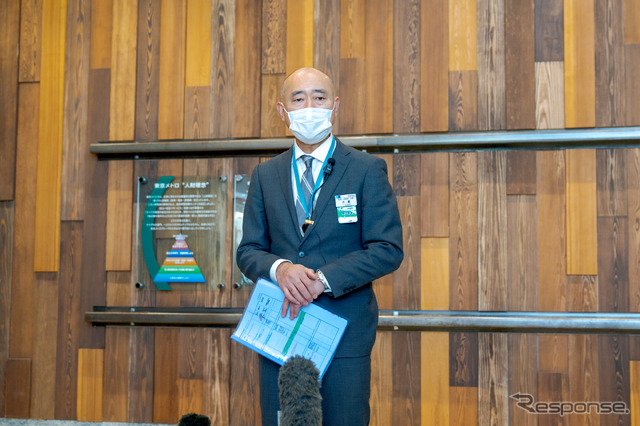 囲み取材では安全・技術部次長 木暮敏昭氏が、質問に答えた。