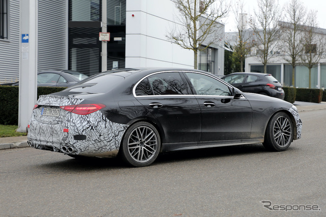 メルセデスAMG Cクラス 新型プロトタイプ。車名は「C43」か「C53」か(スクープ写真)