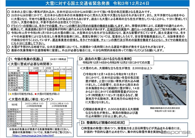 国土交通省緊急発表