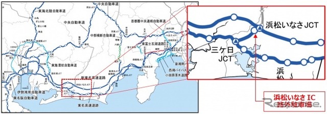 浜松いなさIC路外駐車場の位置