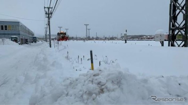1月12日、帯広貨物駅の状況。