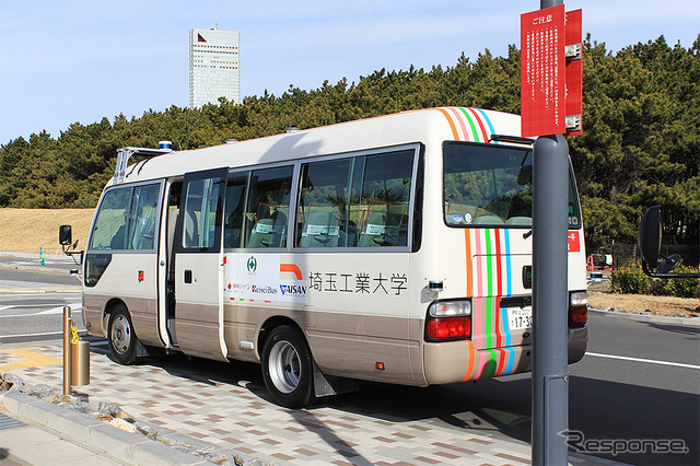 幕張豊砂駅（建設中）～イオンモール幕張新都心～ZOZOマリンスタジアム～JFA夢フィールド幕張温泉 湯楽の里を結ぶ路線バスを想定した、埼玉工業大学 自動運転バス 実証実験