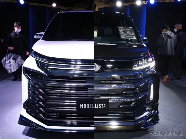 モデリスタ・ノア(向かって右)&ヴォクシー(東京オートサロン2022)