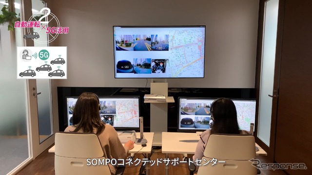 損保ジャパンが運営するサポートセンターから遠隔で自動運転に対するサポートを行う