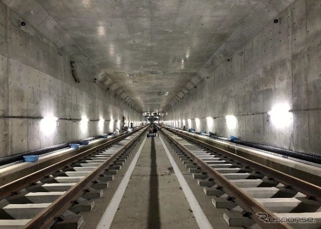東急新横浜線新綱島~日吉間の新綱島トンネルにおける施工状況。