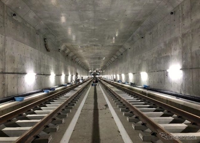 東急新横浜線新綱島～日吉間の新綱島トンネルにおける施工状況。