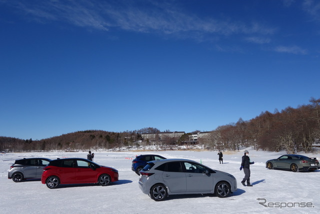 日産 ノート オーテック クロスオーバー e-4WD を氷上で試す