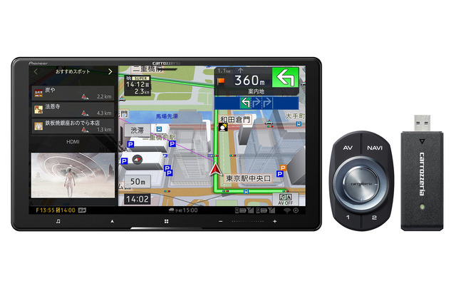 市販AV一体型ナビの一例(カロッツェリア・サイバーナビ AVIC-CQ912-DC)。
