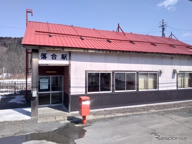 廃止予定区間にある根室本線落合駅