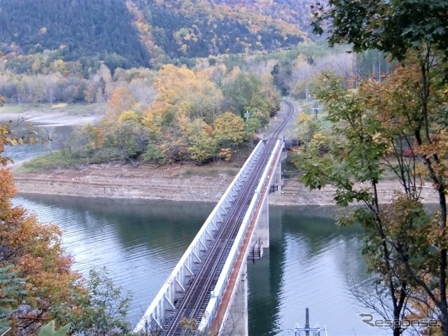 廃止予定区間にある根室本線鹿越鉄橋