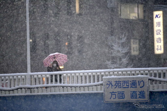 1月6日、東京での降雪