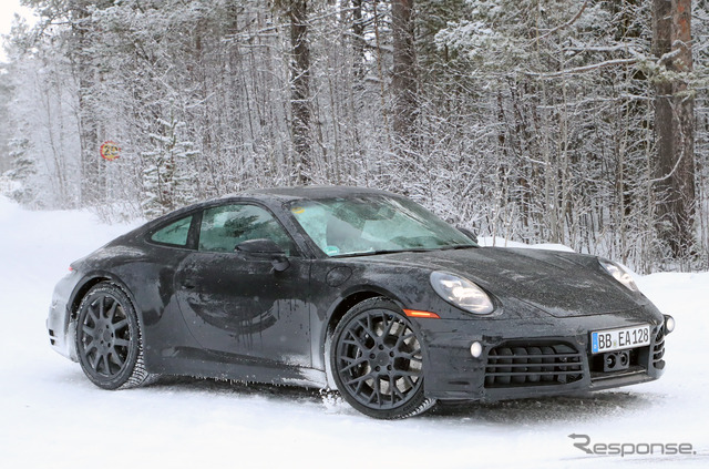 ポルシェ 911 改良新型プロトタイプ（スクープ写真）