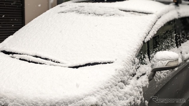 車に積もった雪
