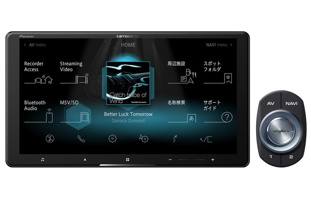 高度な「クロスオーバー機能」が搭載された市販AV一体型ナビの一例(カロッツェリア・AVIC-CQ912)。