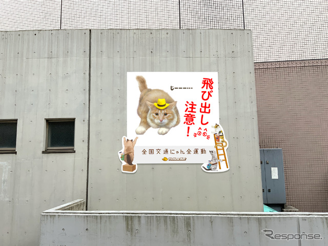 猫飛び出しサイン:渋谷教育学園渋谷中学高等学校