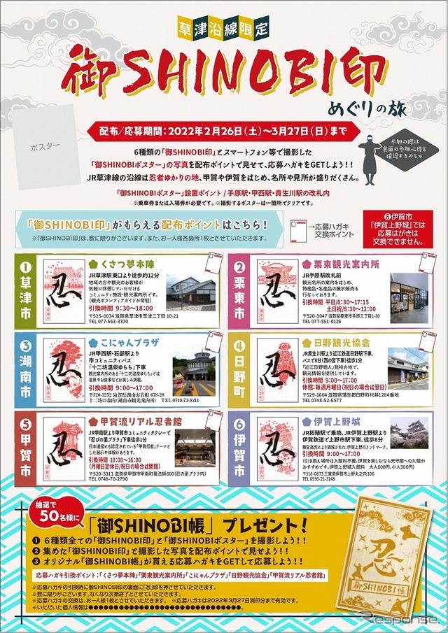 草津線沿線限定 御SHINOBI印巡りの旅2022