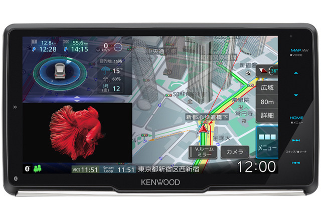 「タイムアライメント」が搭載された市販AV一体型ナビの一例(ケンウッド・彩速ナビ MDV-M908HDF)。
